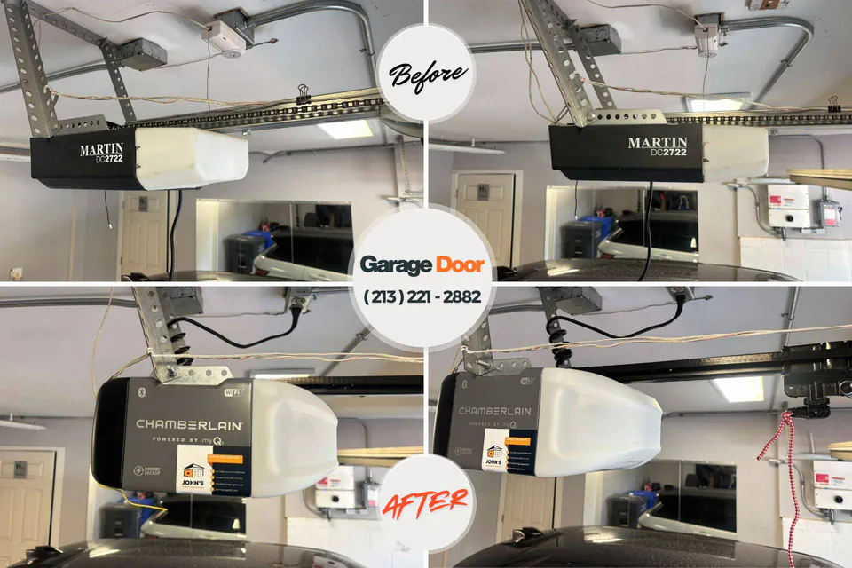 Before and after: garage door repair Laramie, WY